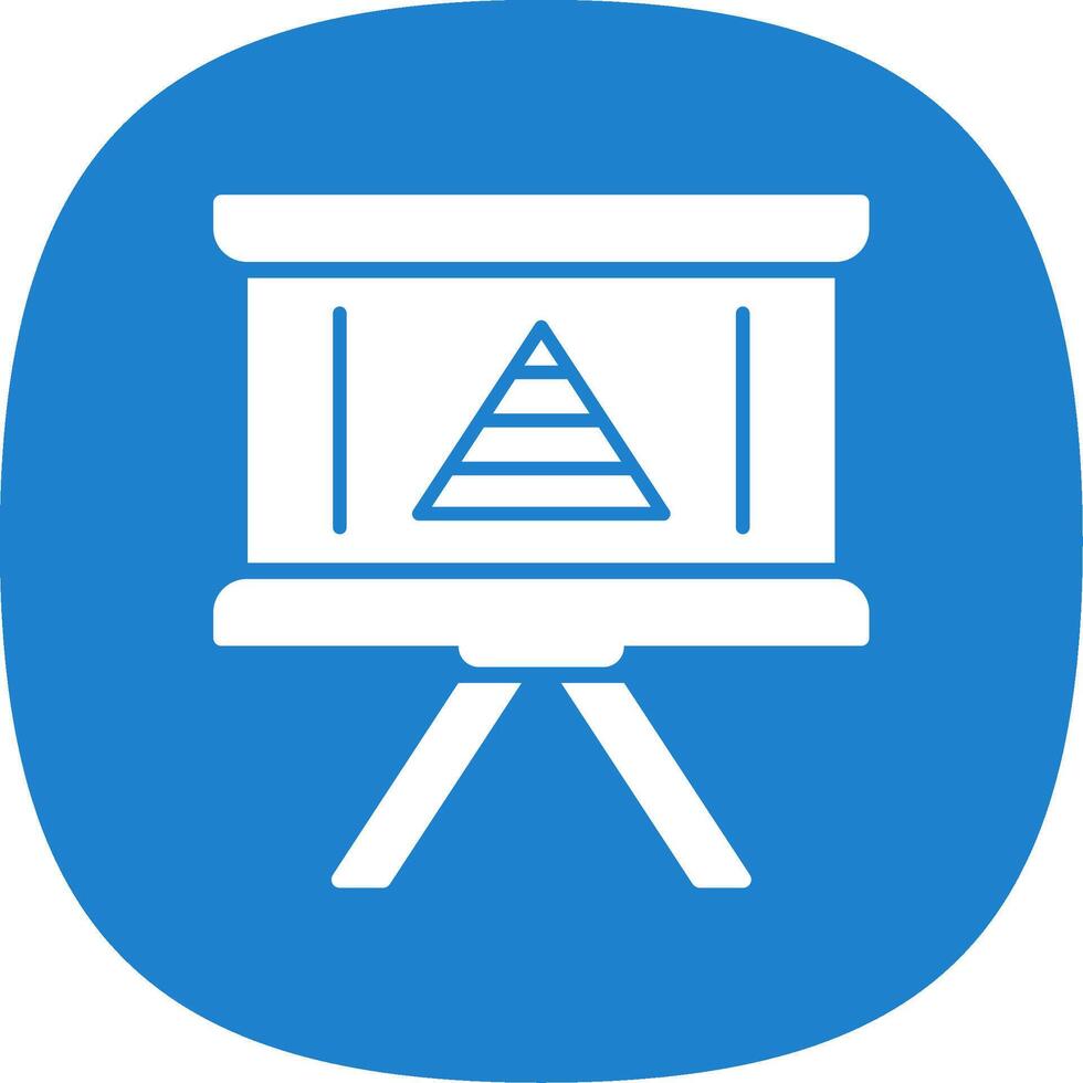 Pyramide Diagramm Glyphe Kurve Symbol Design vektor