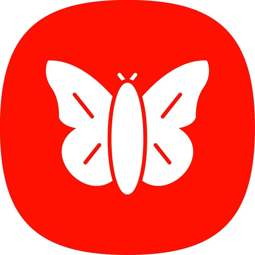 Schmetterling Glyphe Kurve Symbol Design vektor