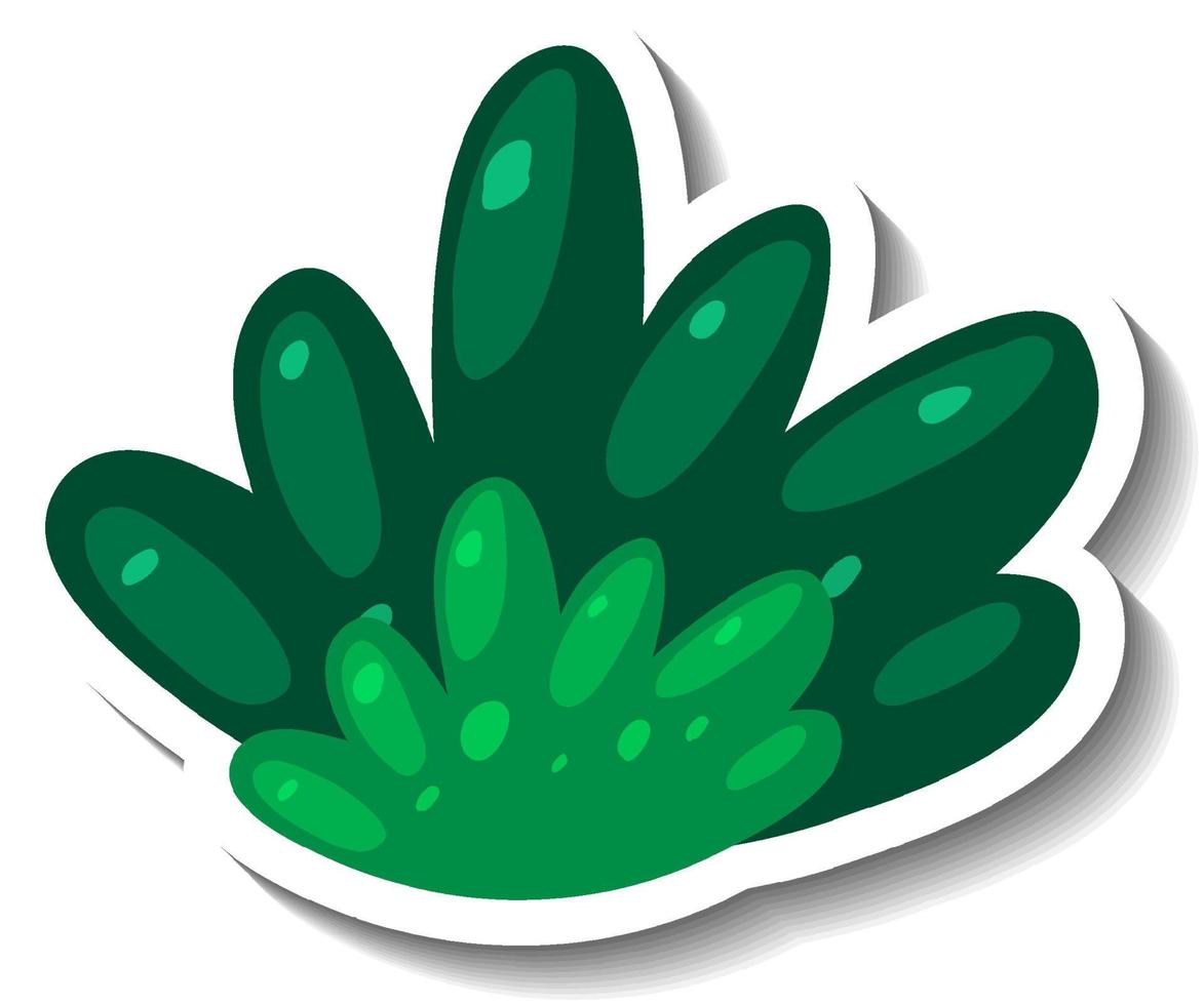 en grön buske i tecknad stil vektor