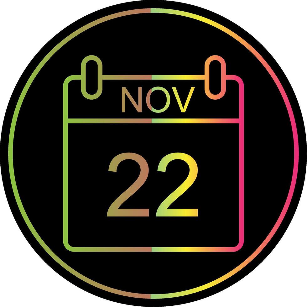 November Linie Gradient fällig Farbe Symbol Design vektor