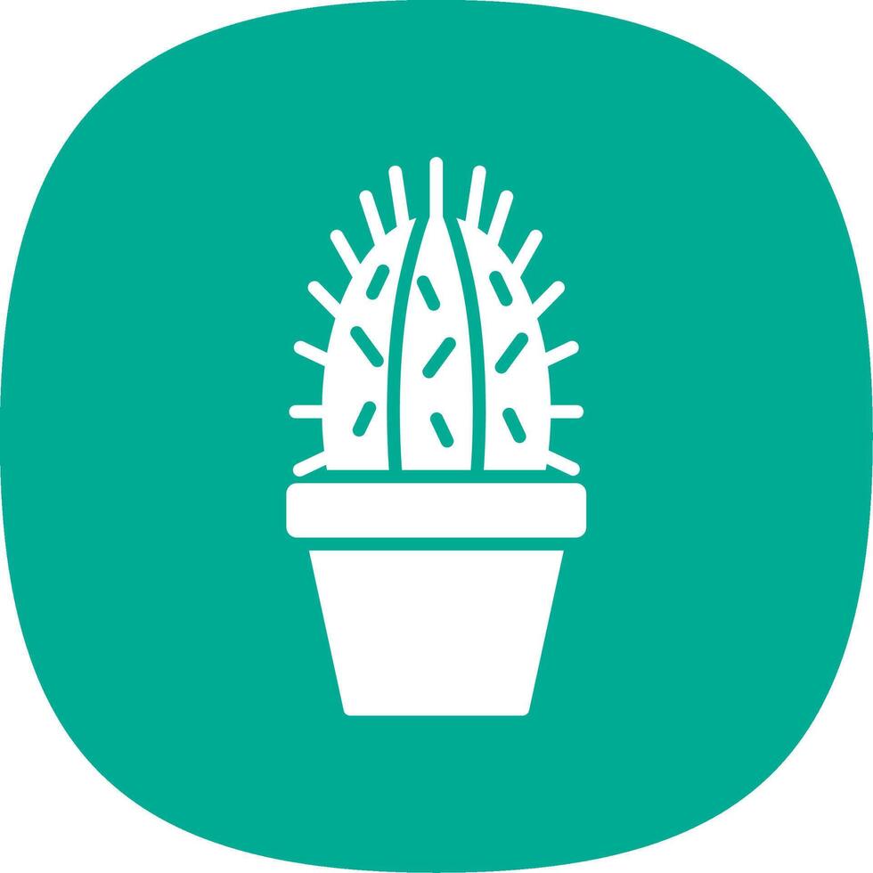 kaktus glyf kurva ikon design vektor