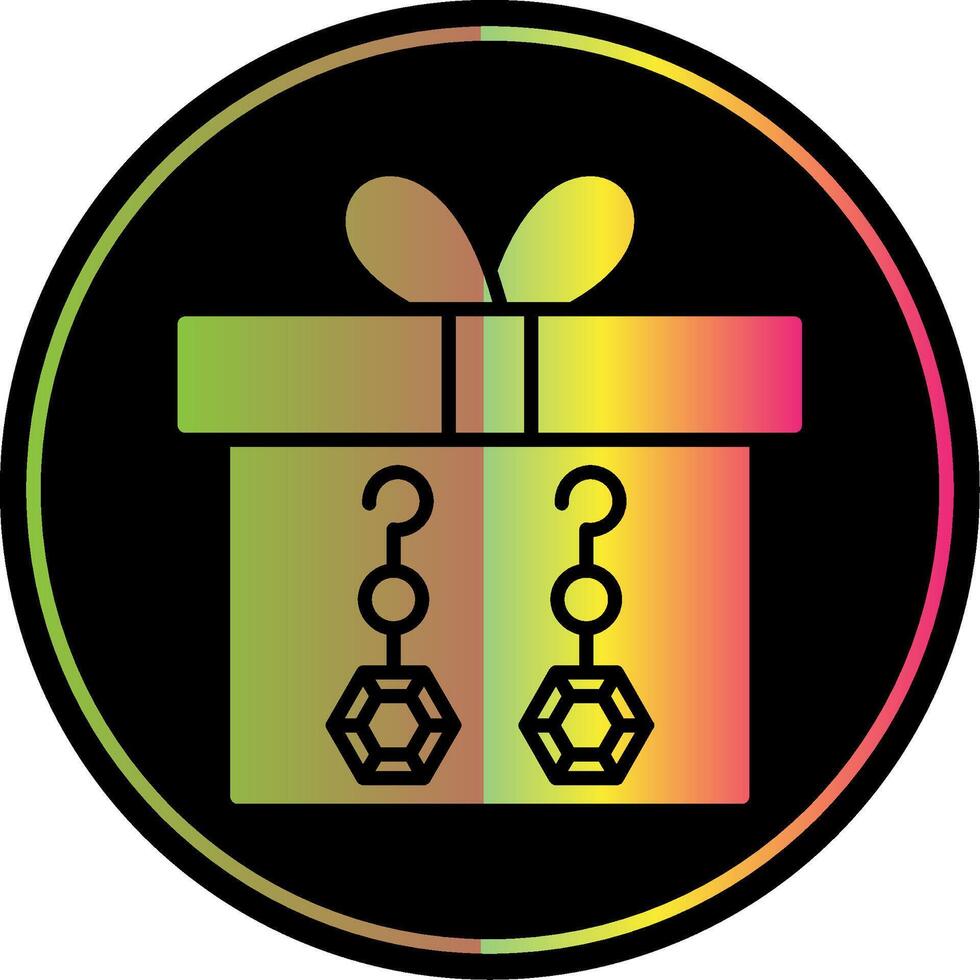 Geschenk Box Glyphe fällig Farbe Symbol Design vektor