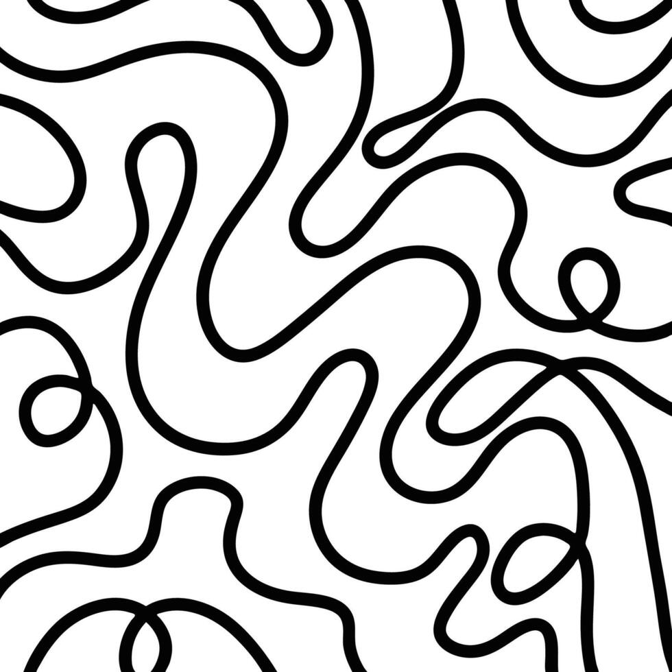 abstrakt Hintergrund mit ein Hand gezeichnet Kringel Hintergrund schwarz auf Weiß vektor