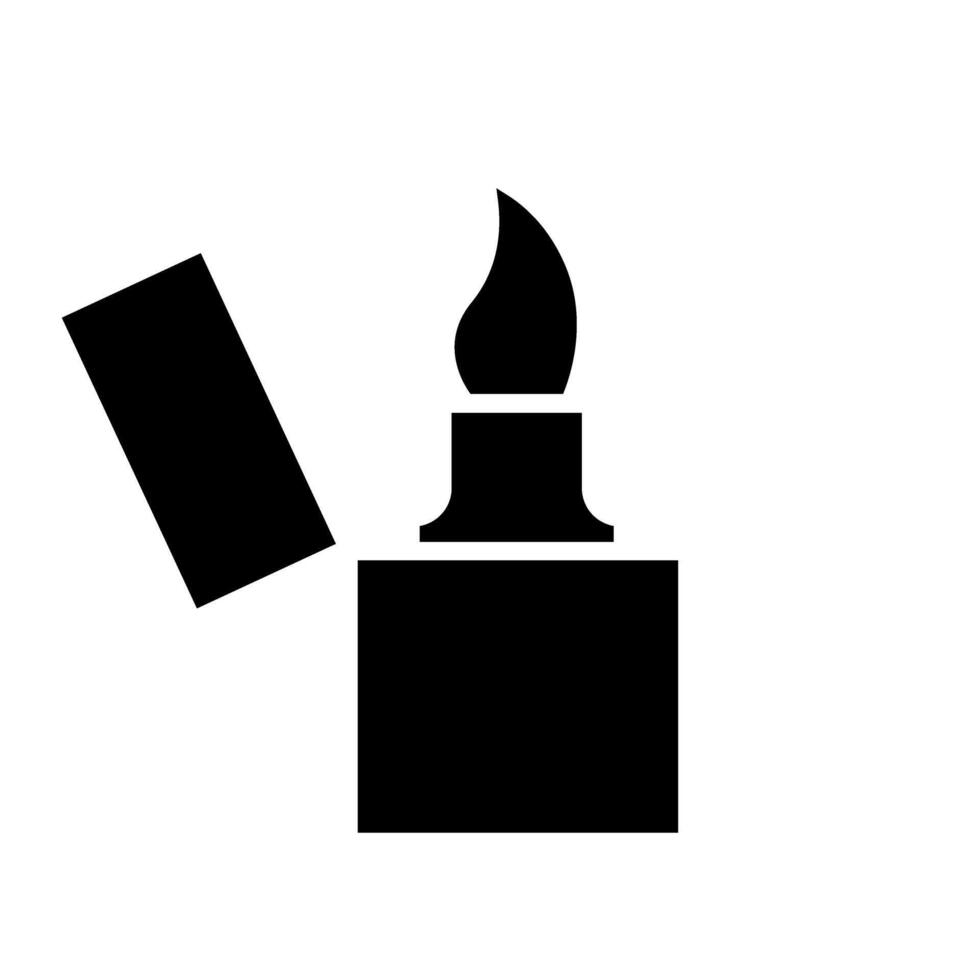 lättare ikon. cigarett lättare illustration tecken. brand symbol eller logotyp. vektor