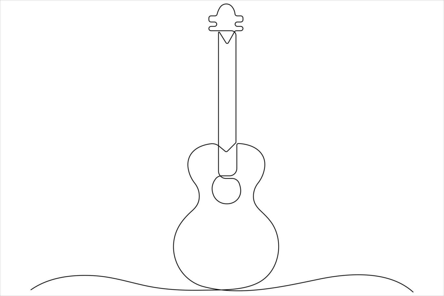 Illustration von kontinuierlich einer Linie Zeichnung akustisch Gitarre vektor