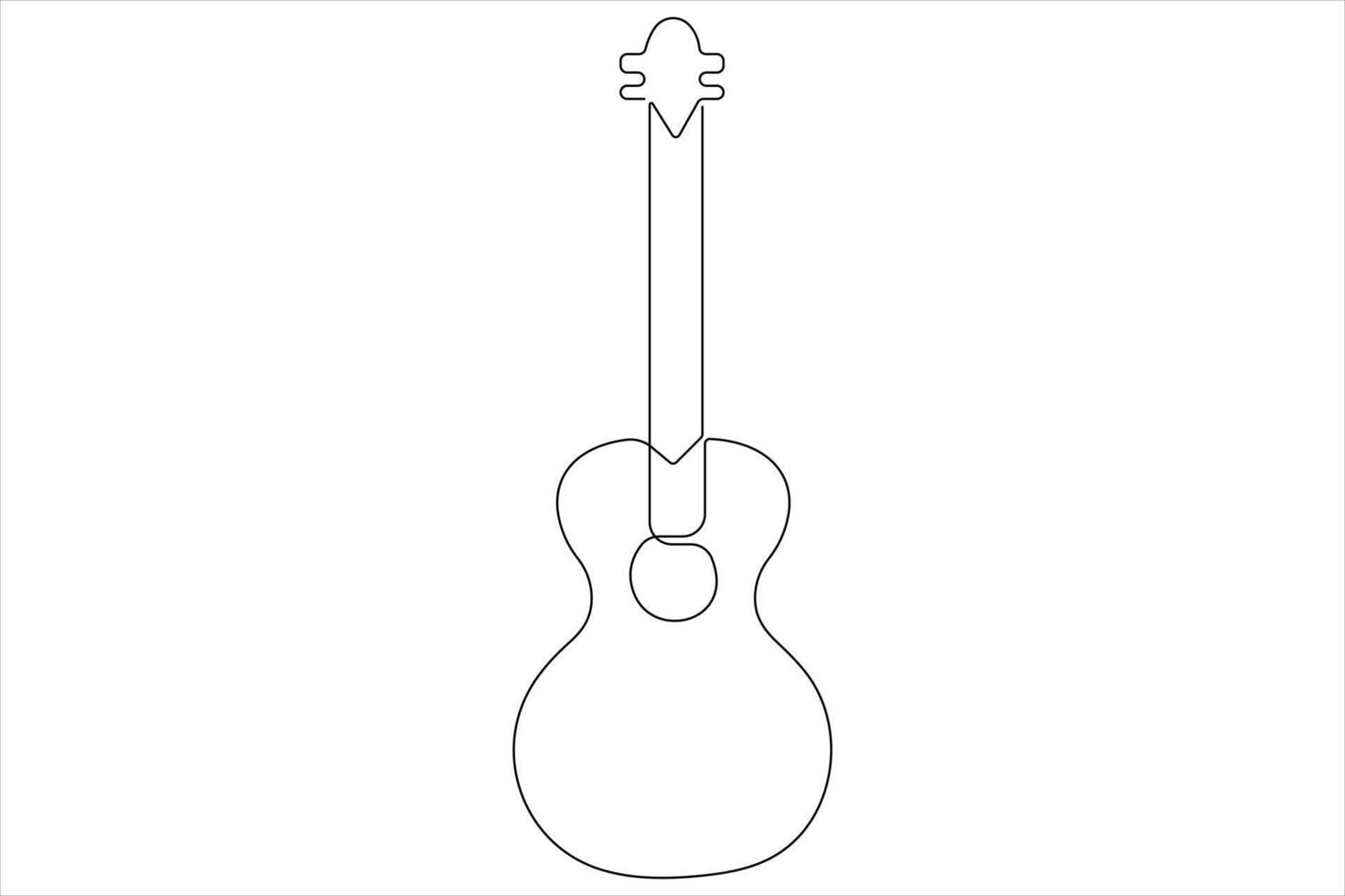 Illustration von kontinuierlich einer Linie Zeichnung akustisch Gitarre vektor