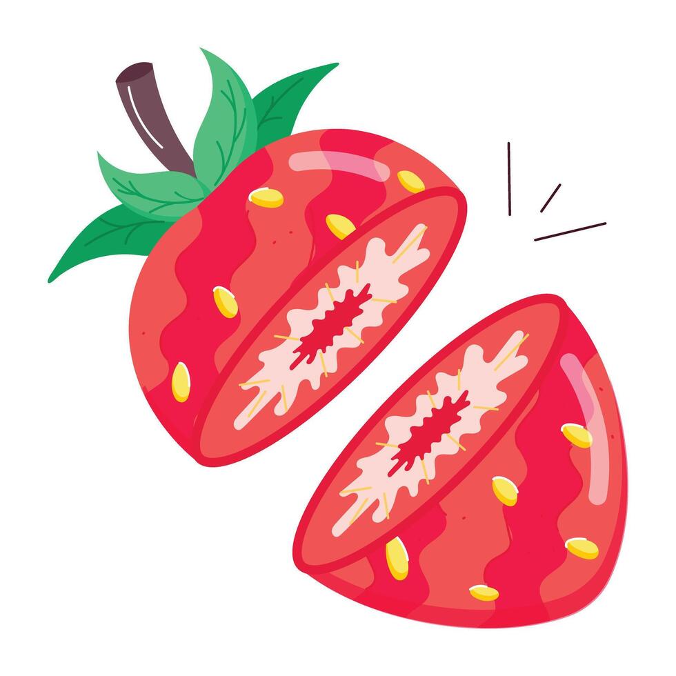 jordgubb livsmedel platt klistermärken vektor