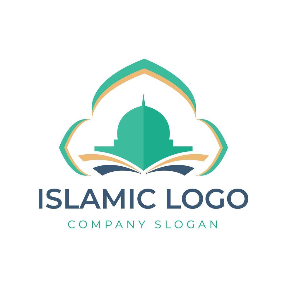 islamic logotyp mall, band islamic kupol palats logotyp design mall. moské logotyp idéer. inspiration logotyp design. mall illustration vektor