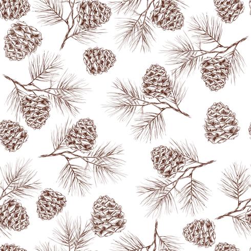 Pine grenar sömlösa mönster vektor