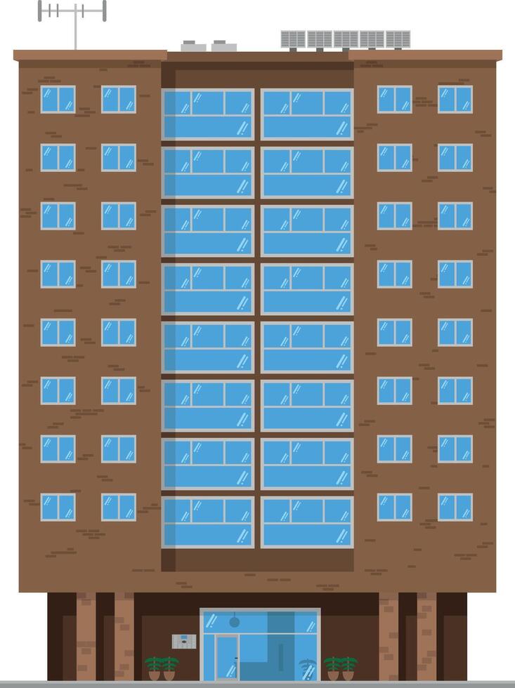 süß Karikatur Illustration von ein Wohn Gebäude vektor