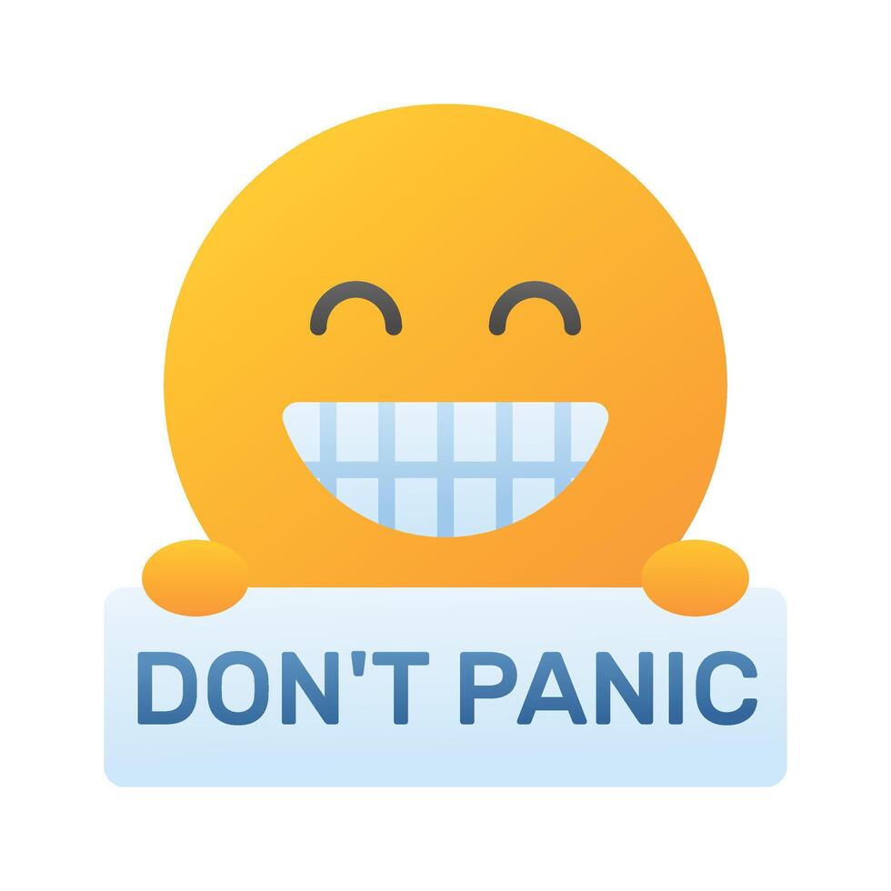 nicht Panik Emoji Design, anpassbar eben Stil vektor