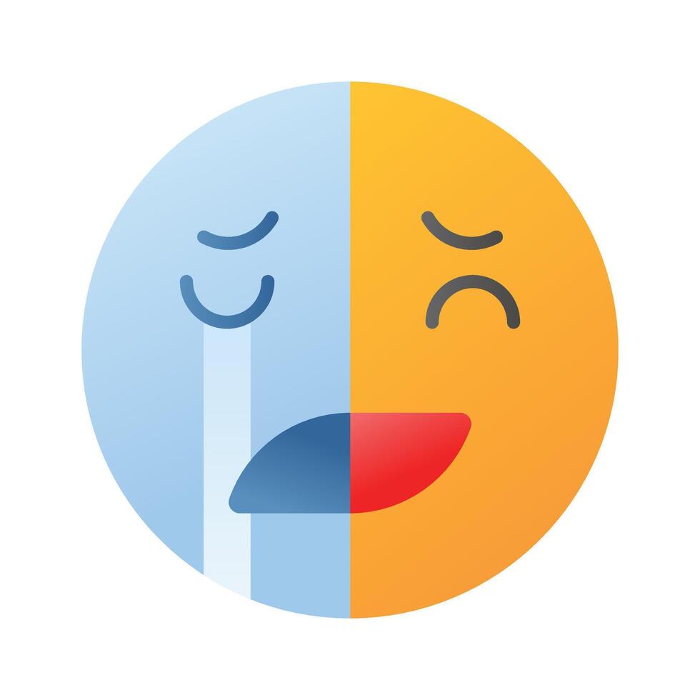 Lycklig ledsen känslor emoji ikon, redo till använda sig av design vektor