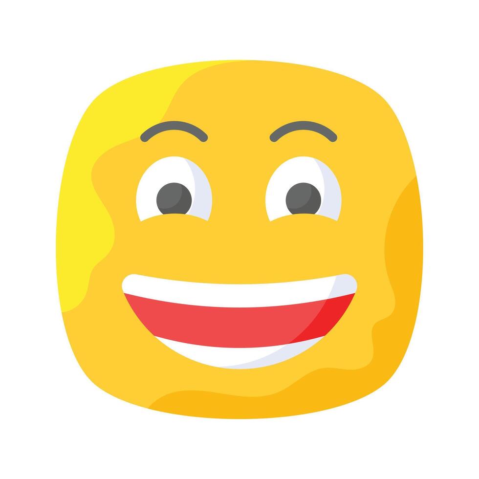 entusiastisk emoji ikon, Lycklig ansikte design vektor