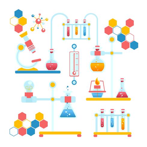 Zusammensetzung der Chemie-Infografiken vektor