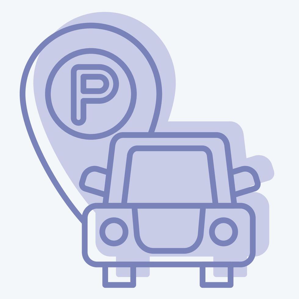 ikon fri parkering. relaterad till hotell service symbol. två tona stil. enkel design illustration vektor
