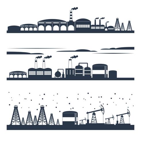 Industrial skyline banners vektor