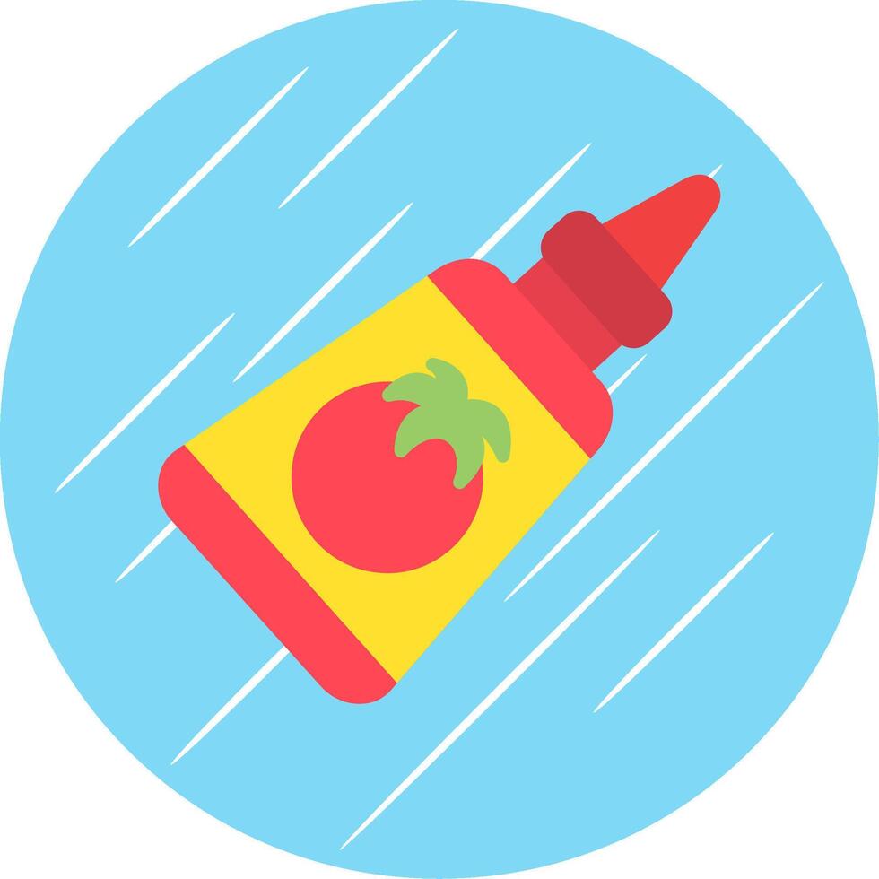 ketchup platt cirkel ikon design vektor