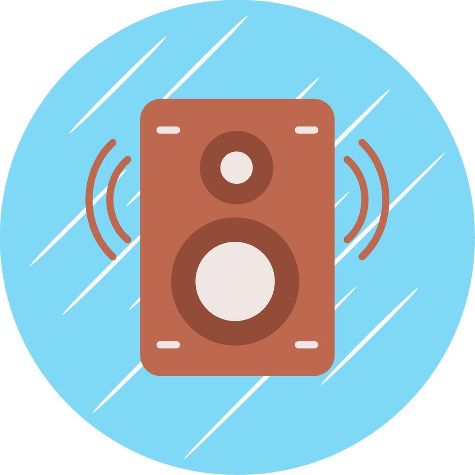 högtalare platt cirkel ikon design vektor