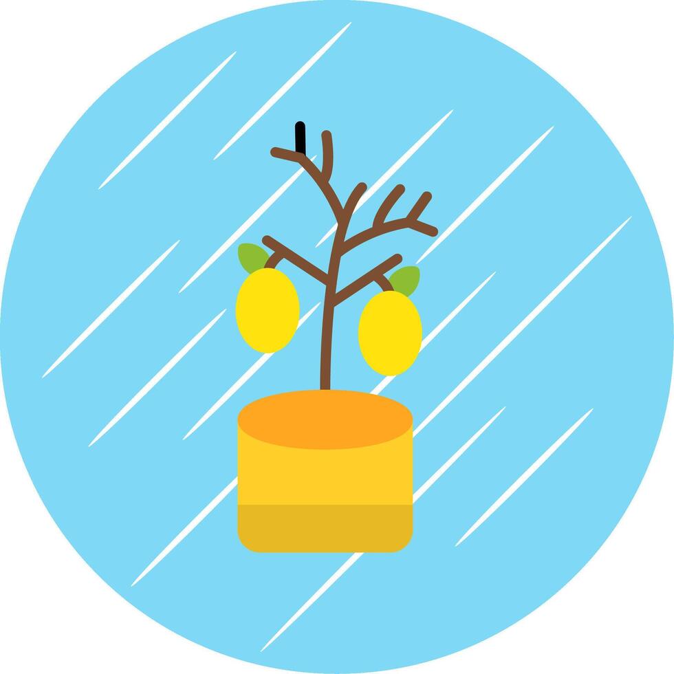 citron- träd platt cirkel ikon design vektor