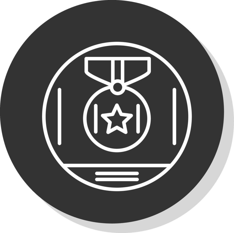 medalj tilldela linje skugga cirkel ikon design vektor