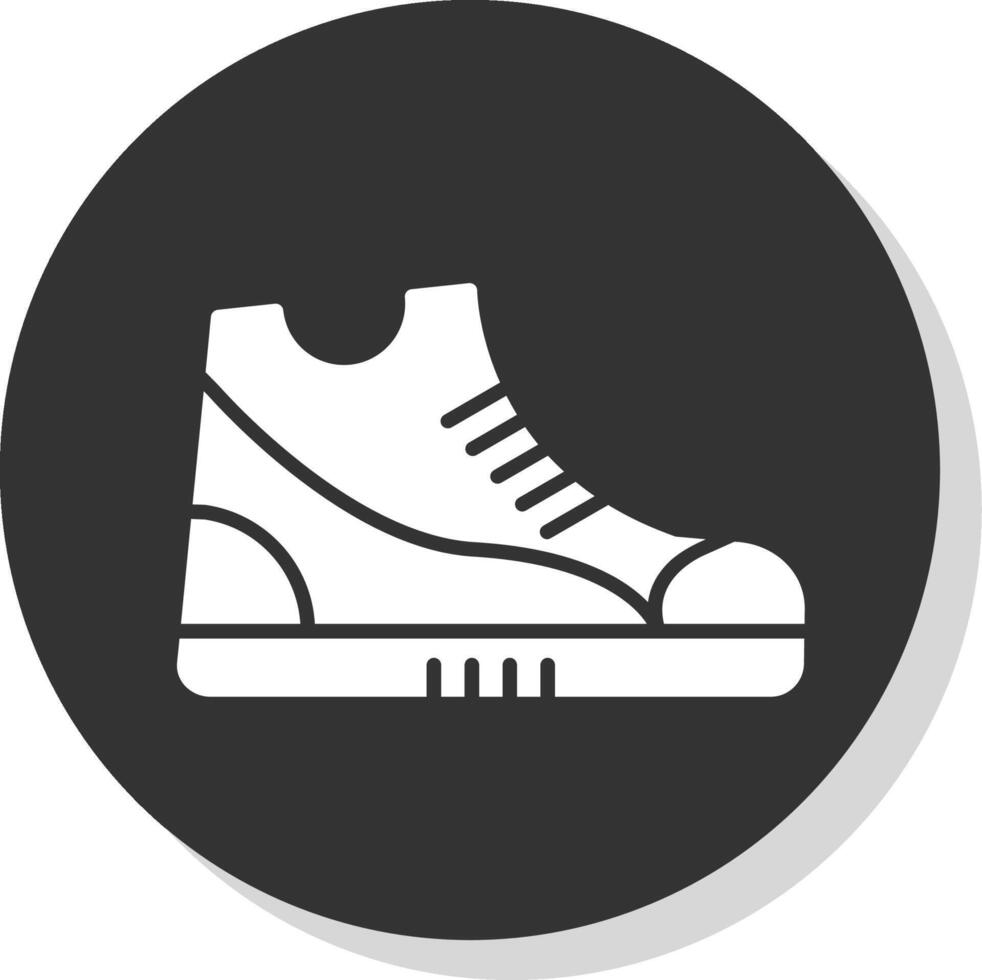 Sneaker Glyphe Schatten Kreis Symbol Design vektor