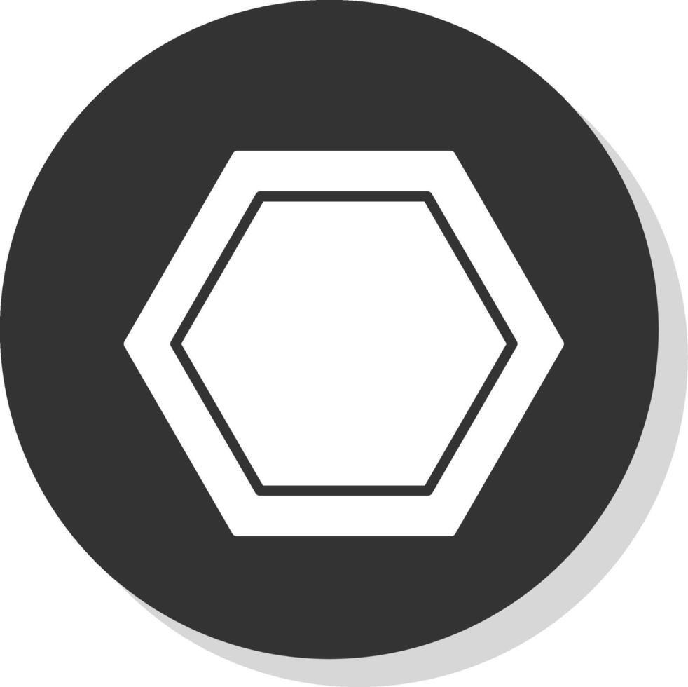 Hexagon Glyphe Schatten Kreis Symbol Design vektor