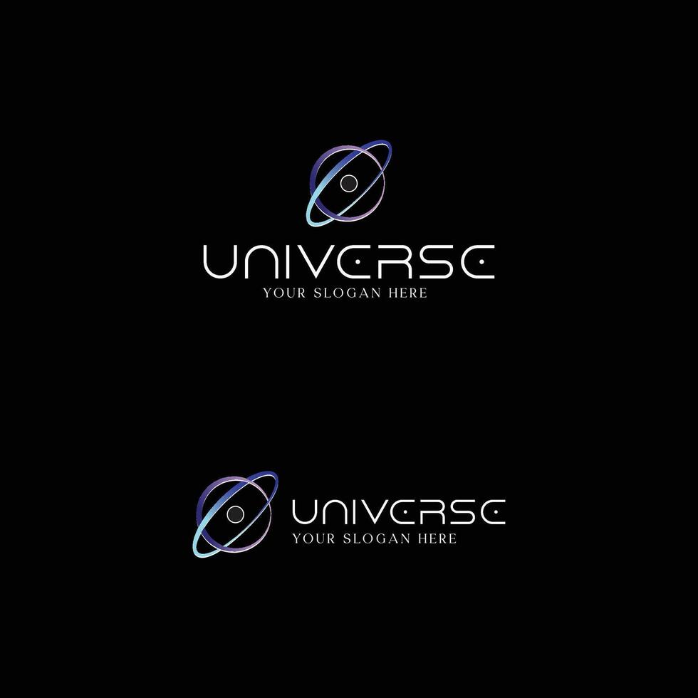 Universum Logo auf schwarz Hintergrund vektor