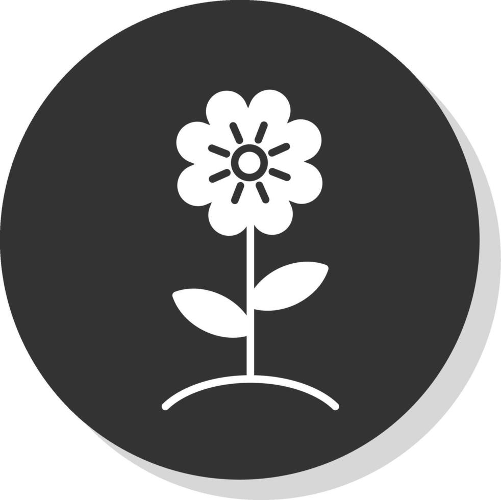 blomma glyf skugga cirkel ikon design vektor