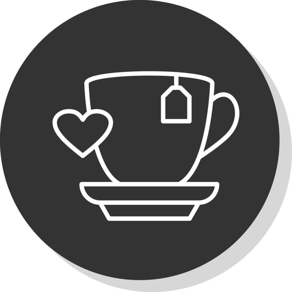 Liebe Kaffee Glyphe fällig Kreis Symbol Design vektor