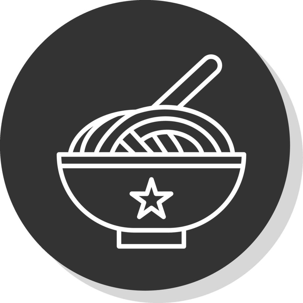 Spaghetti Glyphe fällig Kreis Symbol Design vektor