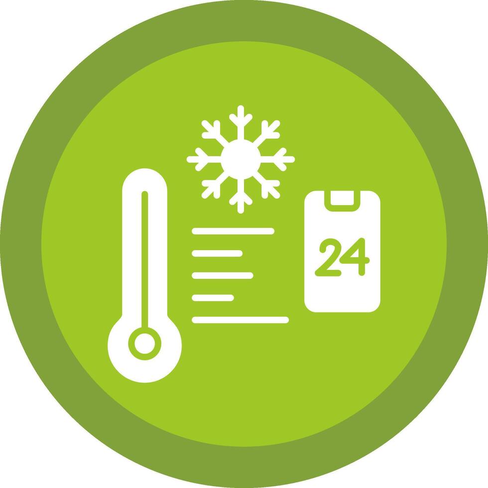 temperatur kontrollera glyf på grund av cirkel ikon design vektor