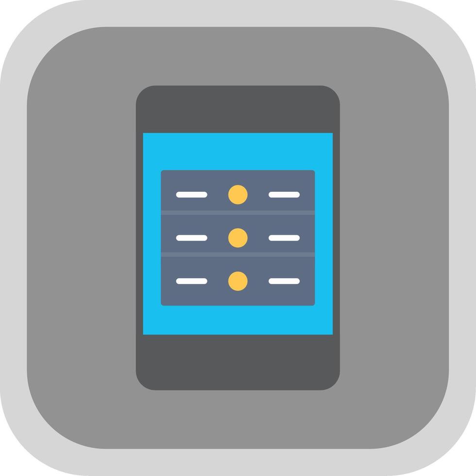 mobil app server platt runda hörn ikon design vektor