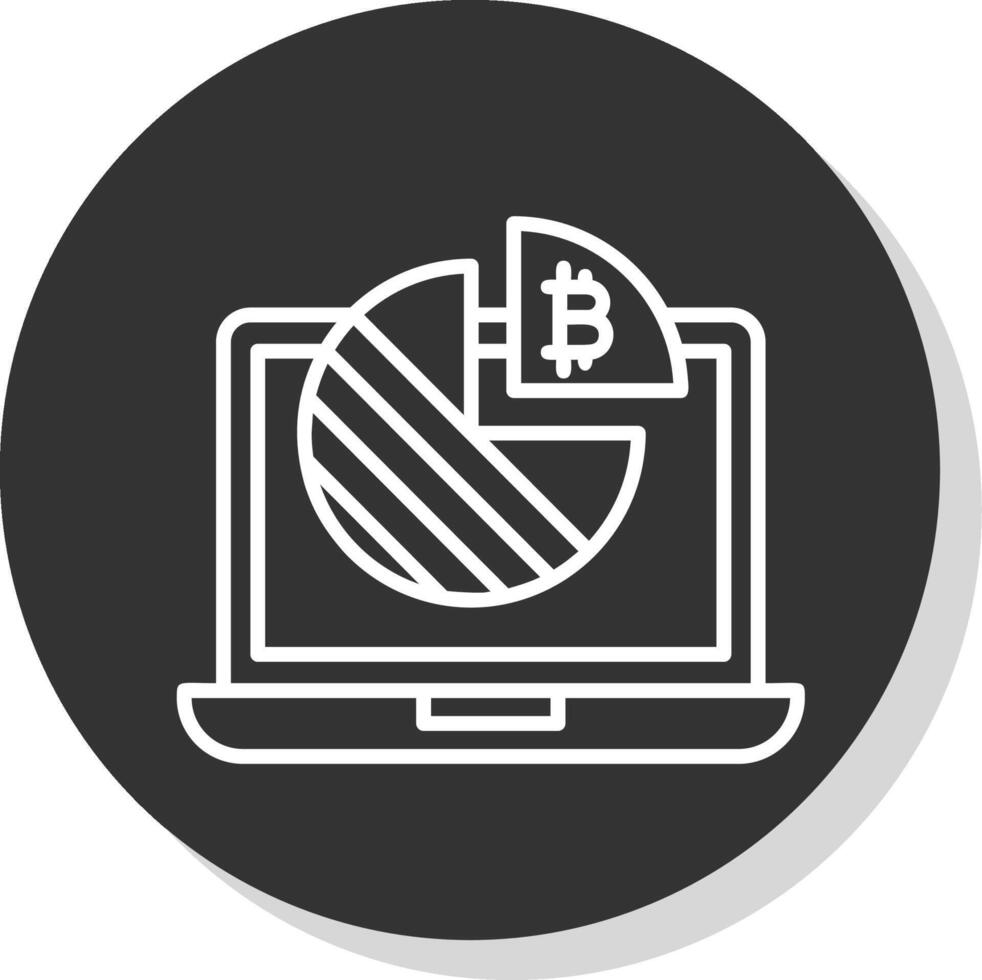 bitcoin Graf glyf på grund av cirkel ikon design vektor