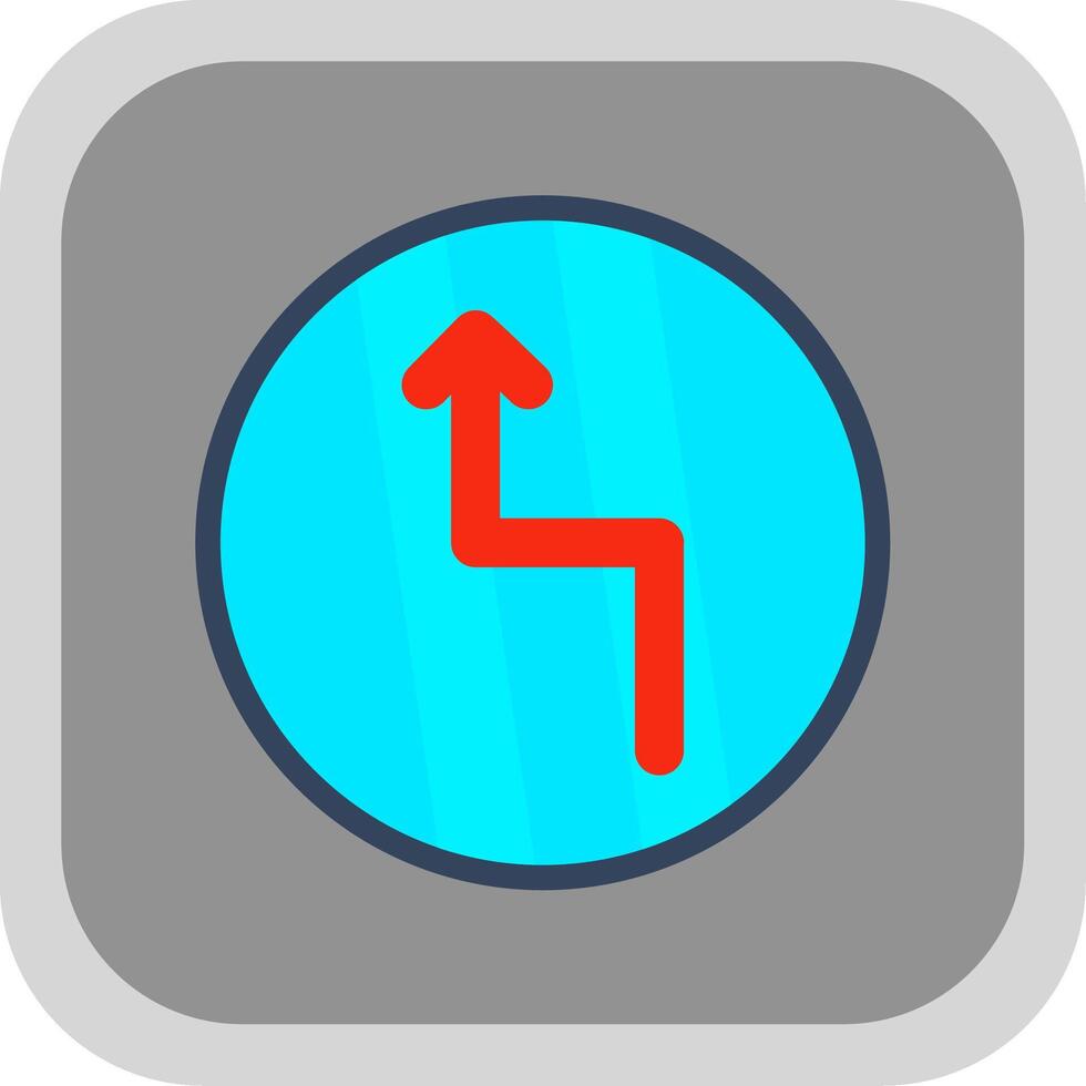 sicksack- platt runda hörn ikon design vektor