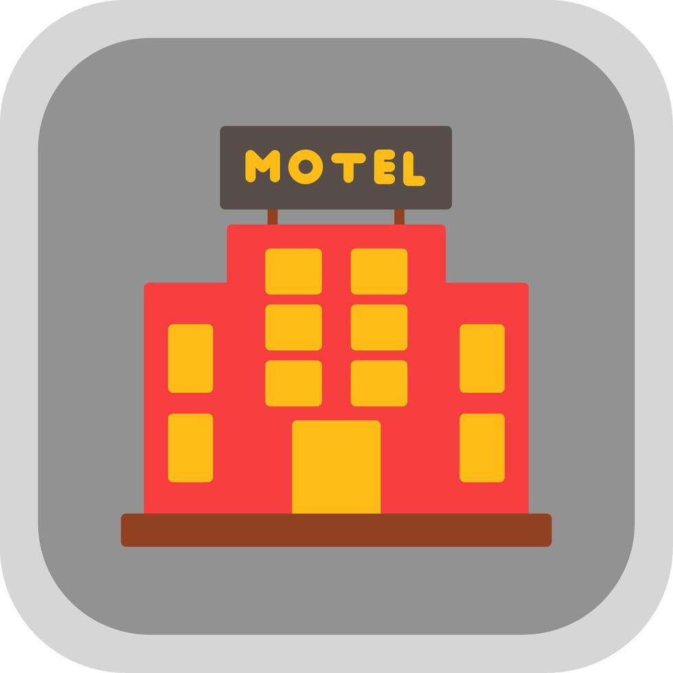 Motel eben runden Ecke Symbol Design vektor