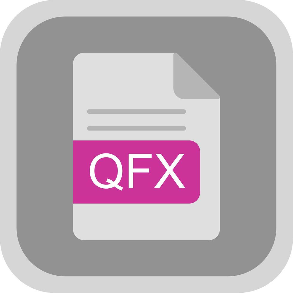 qfx fil formatera platt runda hörn ikon design vektor