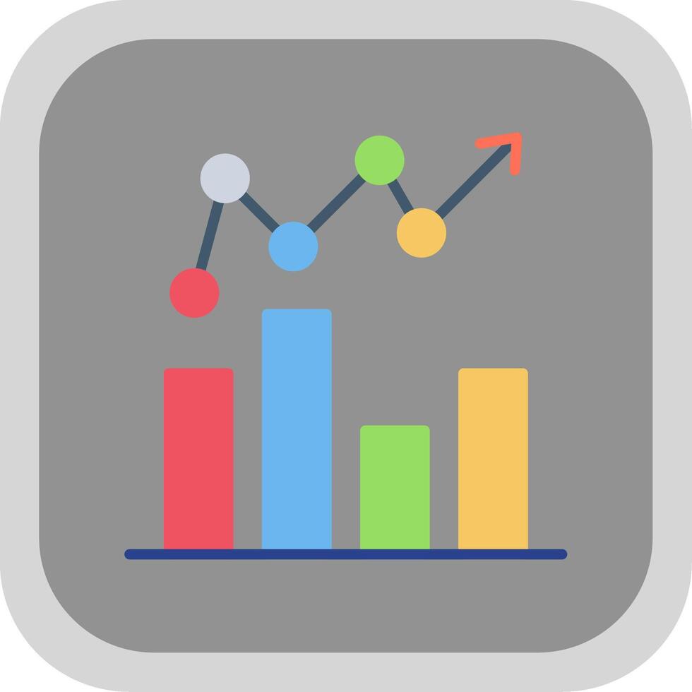 Bar Graph eben runden Ecke Symbol Design vektor