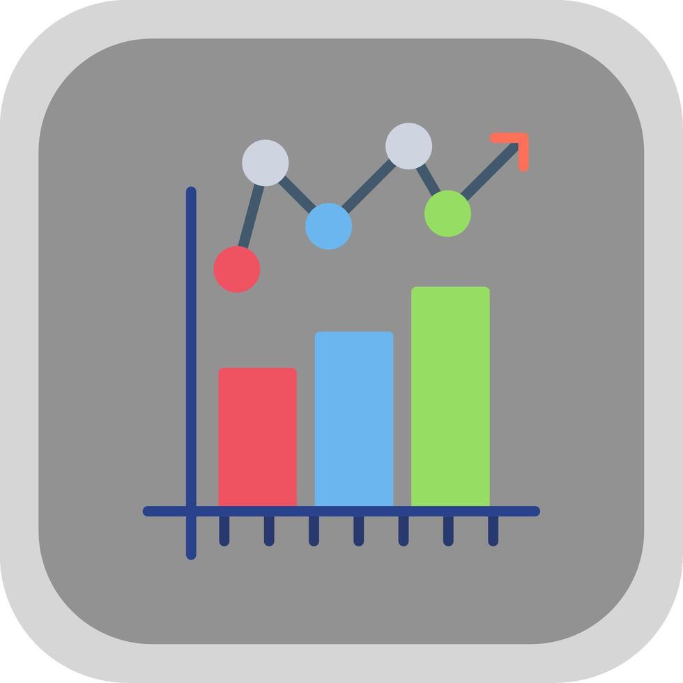 statistisk Diagram platt runda hörn ikon design vektor