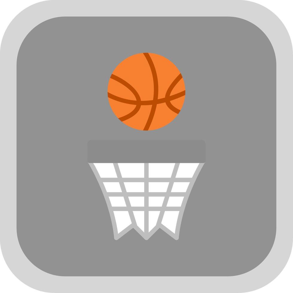 Basketball eben runden Ecke Symbol Design vektor