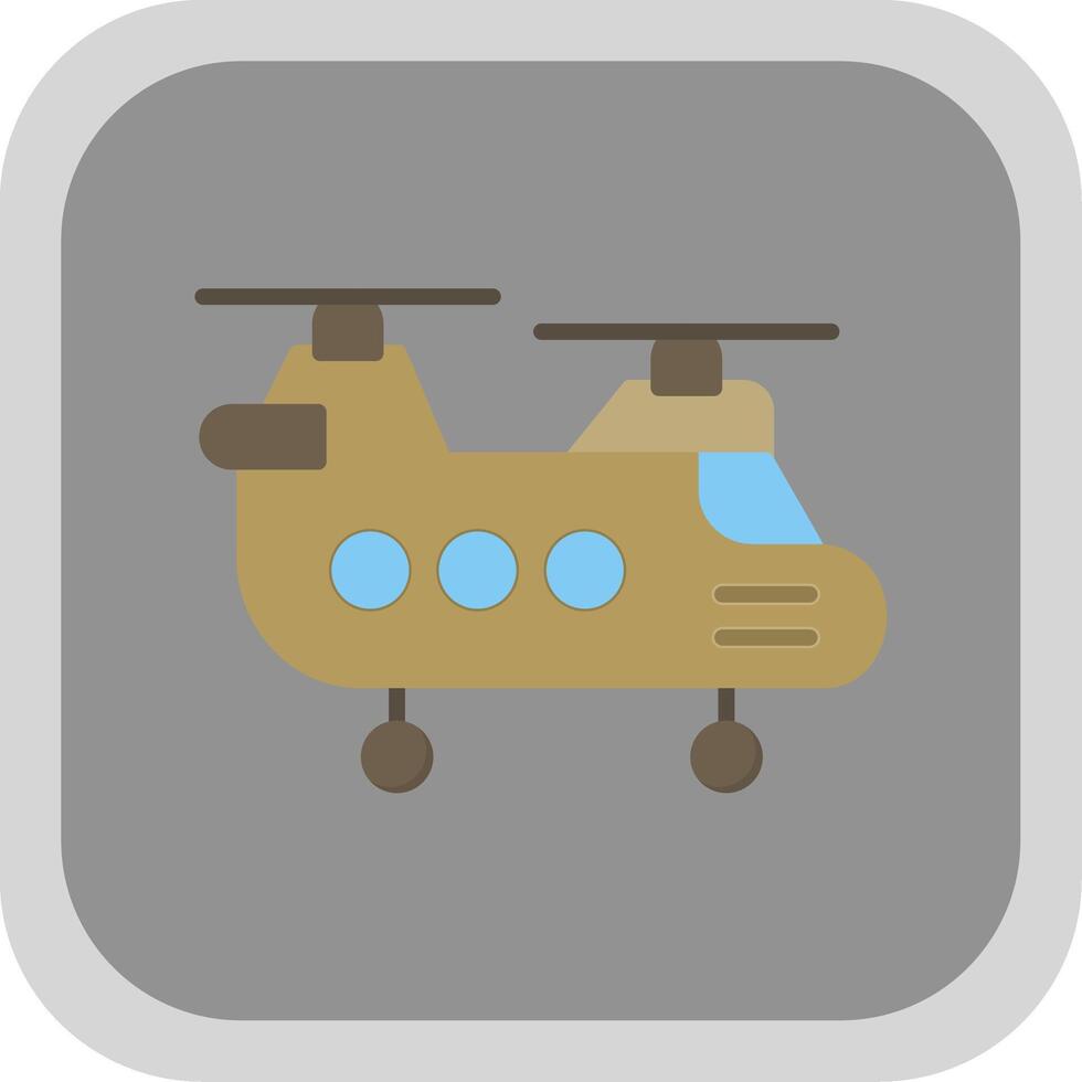 Hubschrauber eben runden Ecke Symbol Design vektor