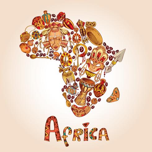 Afrika-Skizze-Konzept vektor