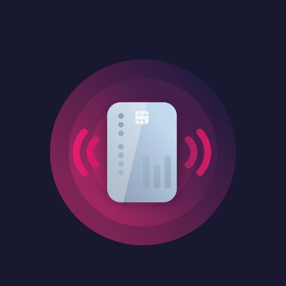 Symbol für kontaktlose Kreditkartenzahlung, Vektor