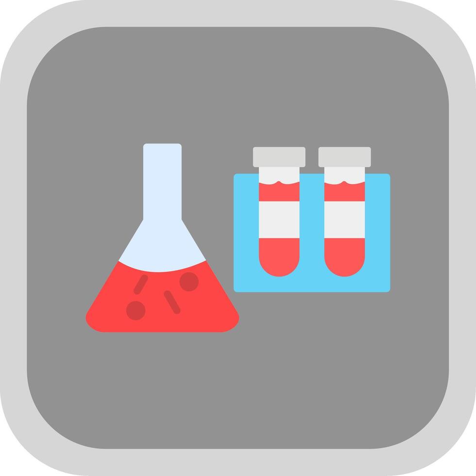 Wissenschaft Becherglas eben runden Ecke Symbol Design vektor