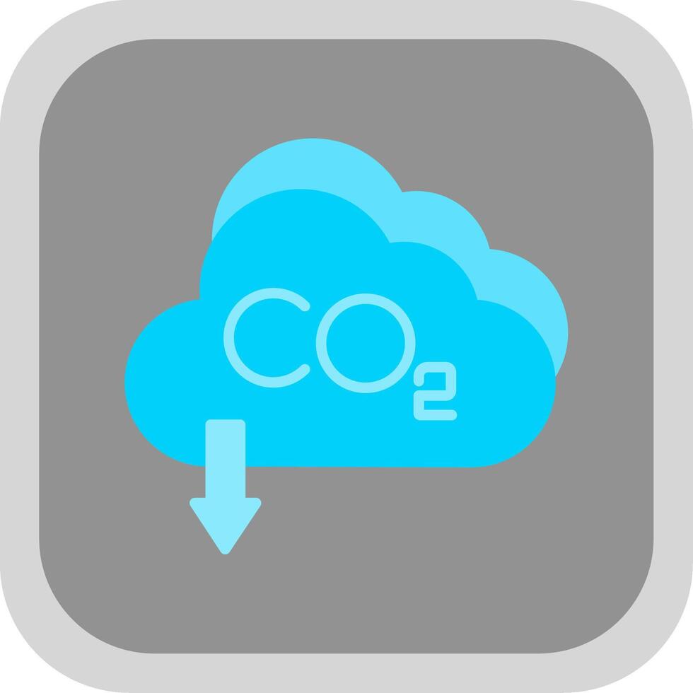 co2 platt runda hörn ikon design vektor