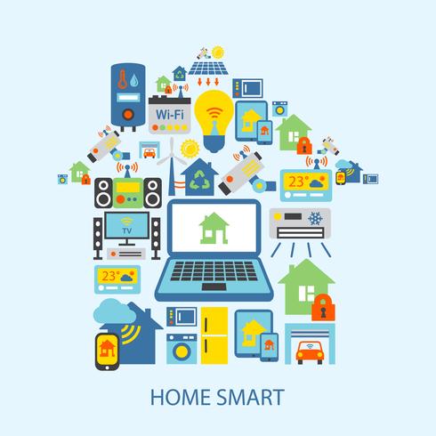 smart home icons set vektor