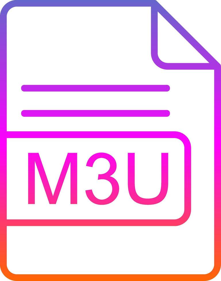 m3u Datei Format Linie Gradient Symbol Design vektor