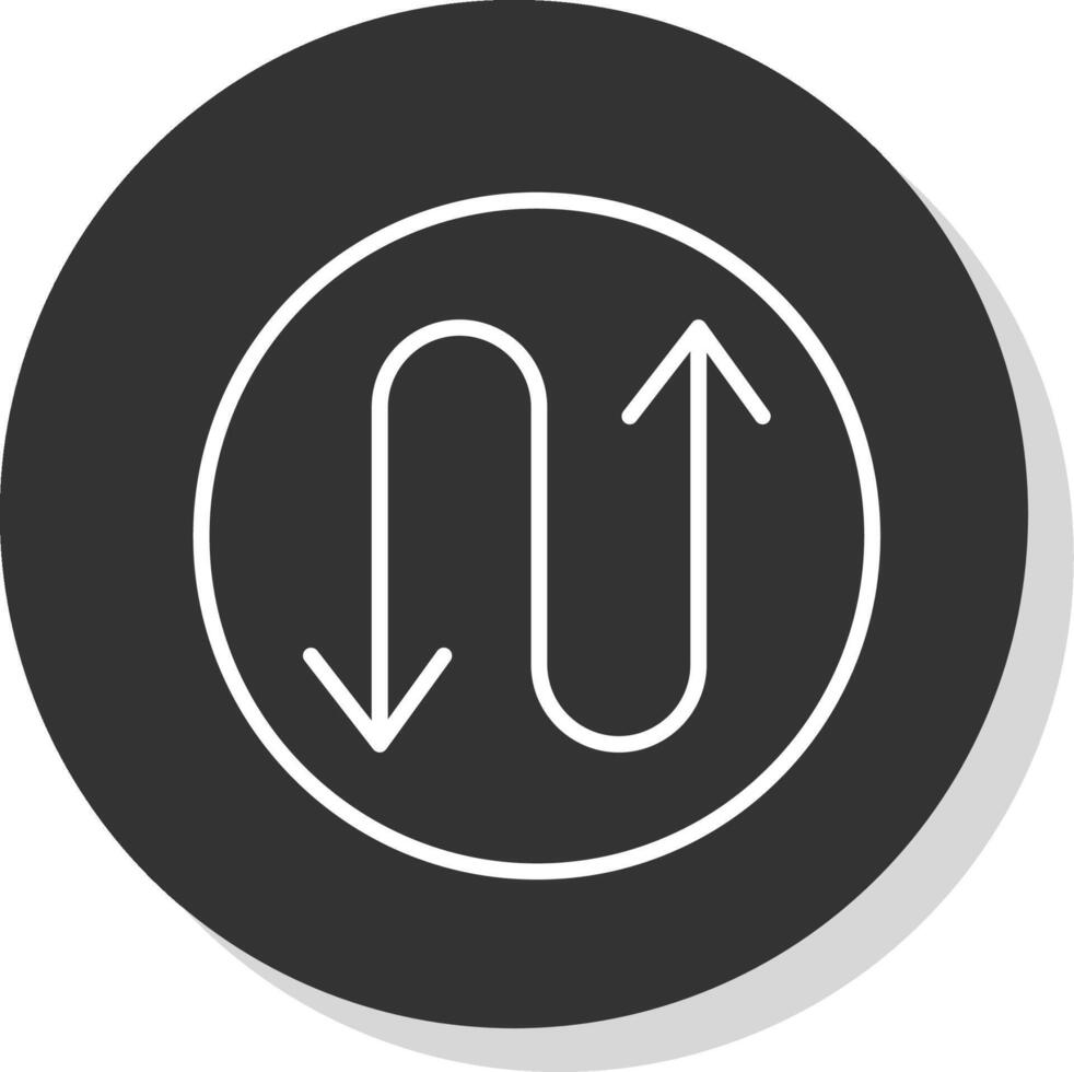 sicksack- linje skugga cirkel ikon design vektor