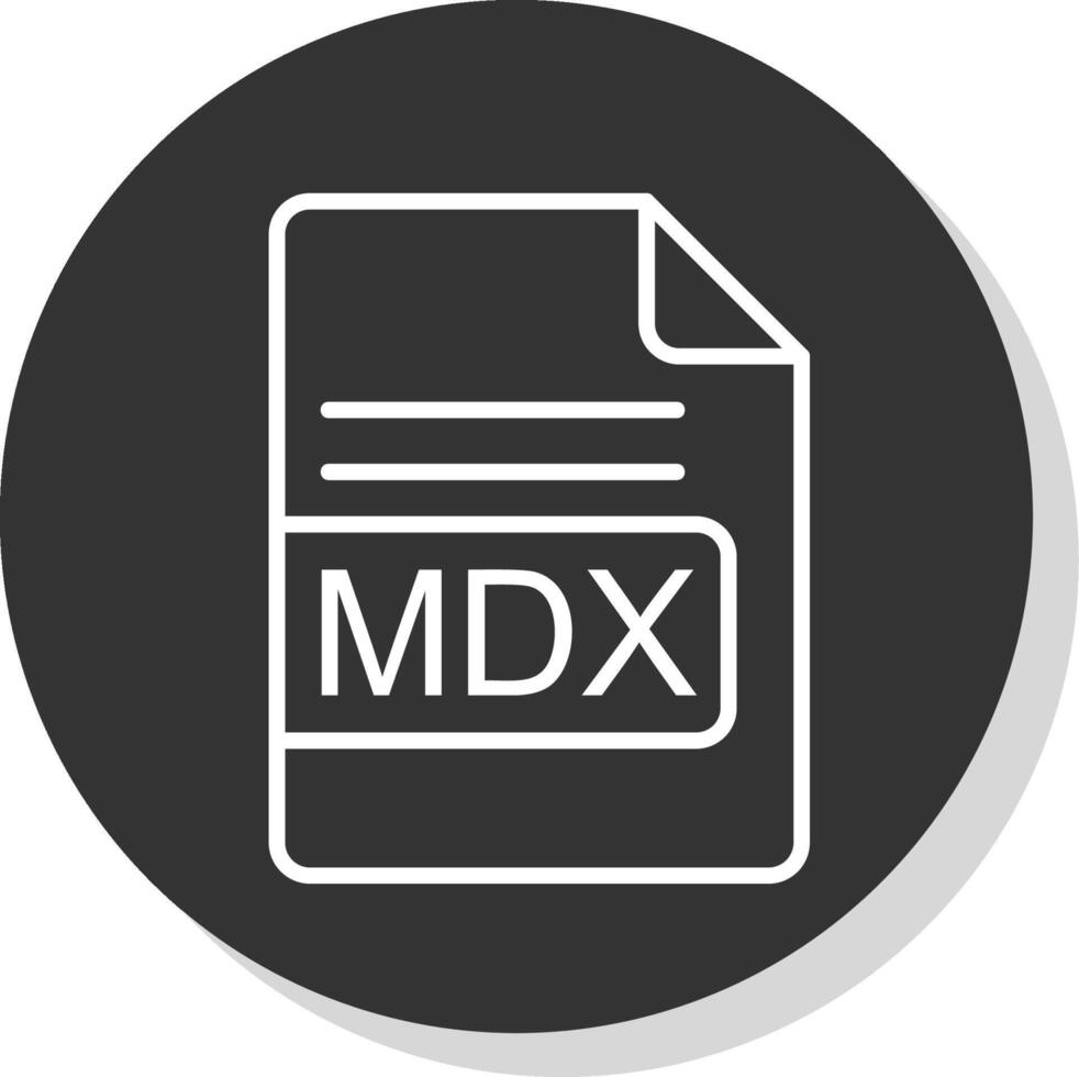 mdx fil formatera linje skugga cirkel ikon design vektor