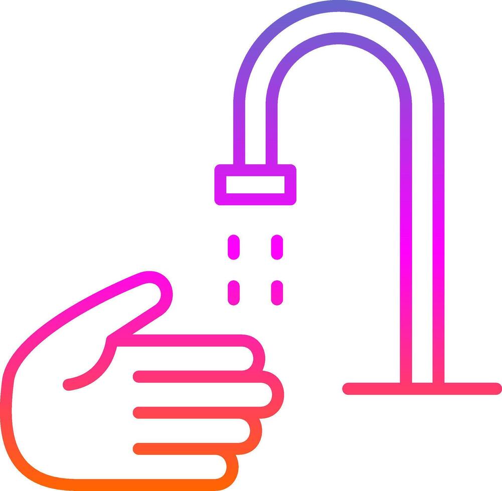 Hand waschen Linie Gradient Symbol Design vektor