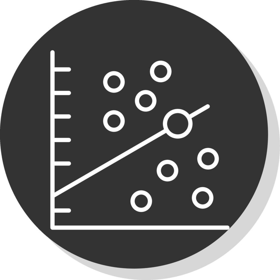 sprida ut Graf linje skugga cirkel ikon design vektor